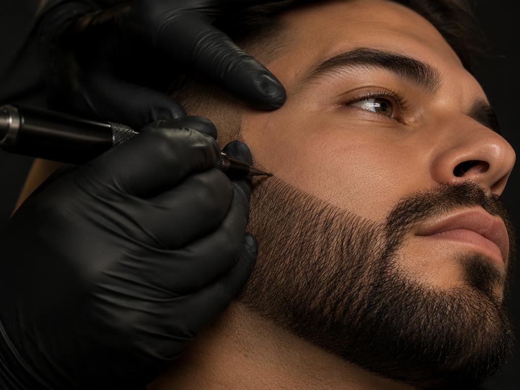 Micropigmentação fio a fio na linha da barba
